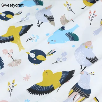 

100% Cotton Fabric Fly Bird Printed Patchwork Twill Cloth For DIY Sewing Quilting Fat Quarters Material For Baby&Dolls 160*50cm