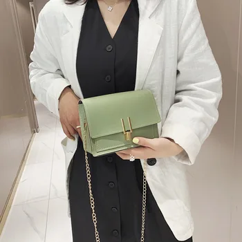 

Summer lock small square bag female 2020 casual small bag shoulder messenger bag ins super fire chain bag
