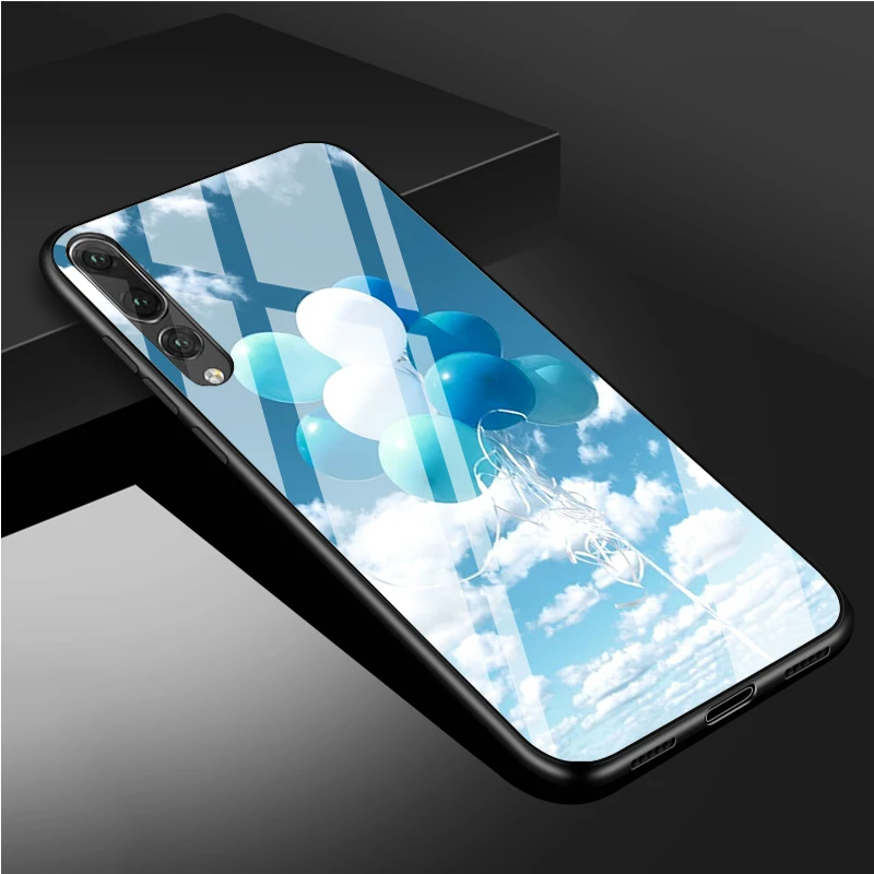 phone case for huawei Balloon Tempered Glass Phone Case For Huawei P20 P30 P40 P40 Lite Pro Psmart Mate 20 30 Cover Shell phone case for huawei