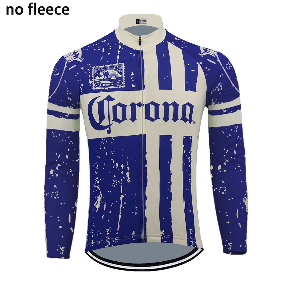 long sleeve Corona с длинным рукавом Велоспорт Джерси зимняя шерсть и без шерсти Триатлон Одежда для велоспорта Майо ciclismo mtb Джерси - Цвет: long sleeve