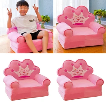 

2x Crown Chair Seat For Children Cartoon Tatami Chairs Baby Sofa Cover