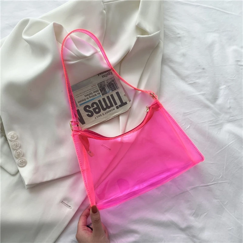 Transparent Clear Jelly Handbag Shoulder Bags for Women Elegant Evening Bag 3