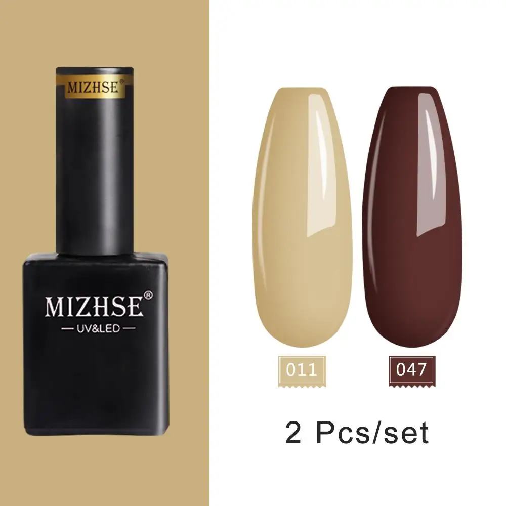 MZIHSE 2 шт./компл. УФ набор гель-лаков для ногтей! полупостоянная лак для ногтей лак гель розового, светло-бежевого цвета серии топами Базовое покрытие необходимо - Цвет: E-011-047