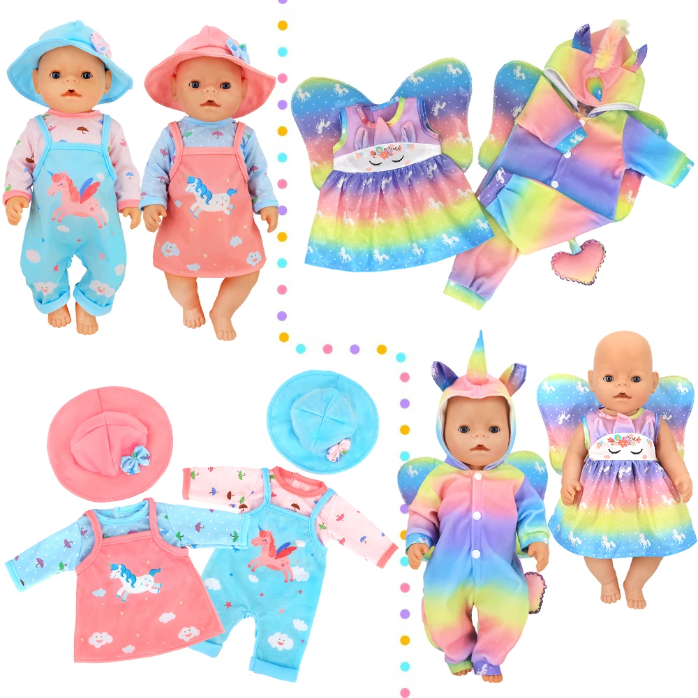 16-18 inch Doll Clothes Accessories Include Dress,Romper,Outfits and Hats fit 43cm Newborn Baby Zapf Doll, Nenuco Dolls Clothing