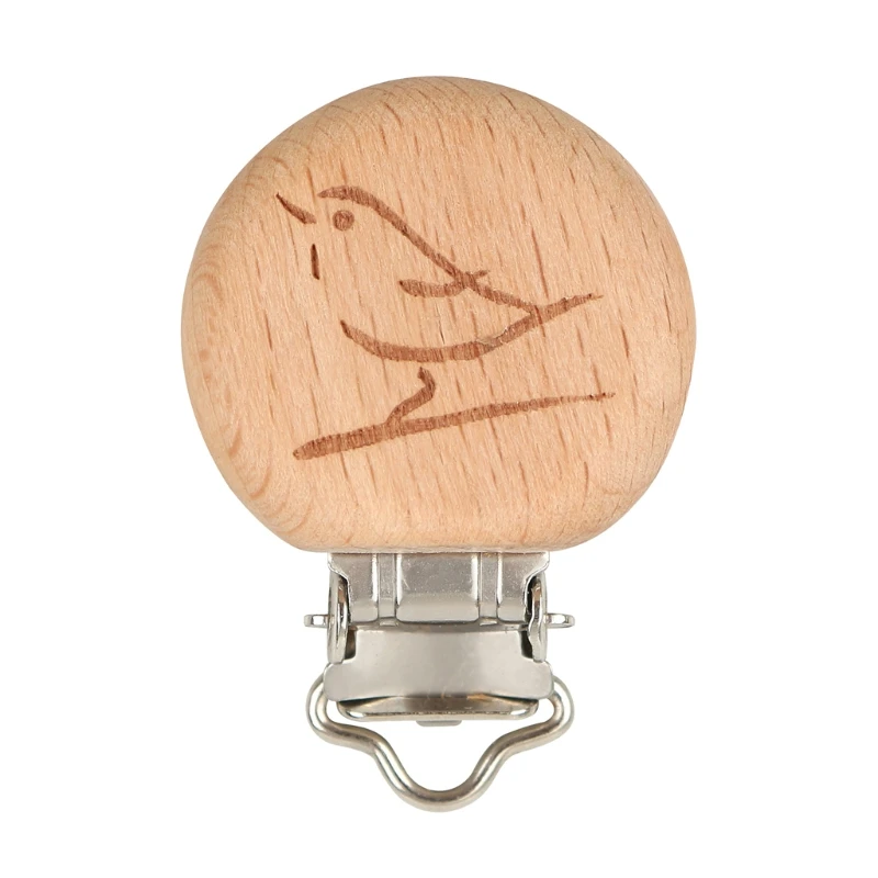 

Beech Wooden Clip Round Dummy Clip Baby Teething Pacifier Chain Holder Making