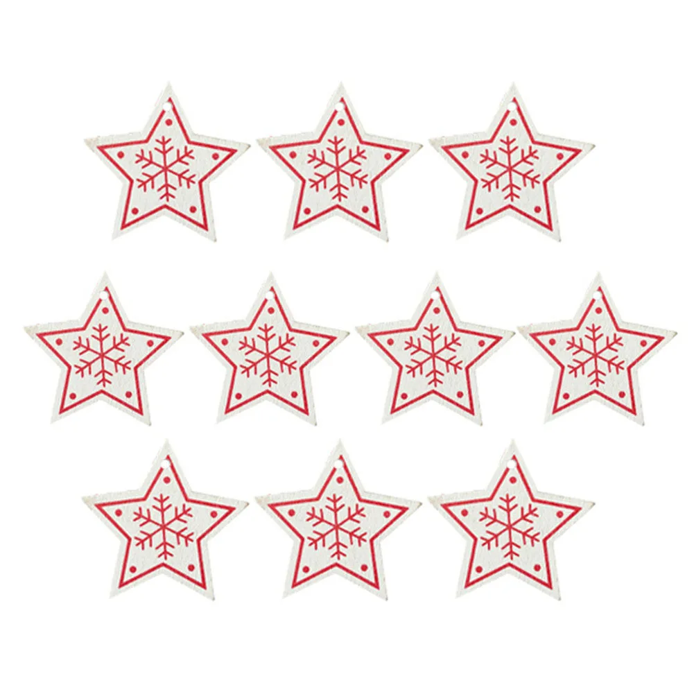 Star A-10PCS Натуральная Деревянная Рождественская елка, рождественские украшения для дома, деревянные подвесные Подвески, новогодний декор - Цвет: Star A-10PCS