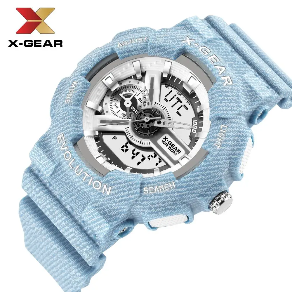 X-GEAR, Брендовые мужские спортивные часы, модные Chronos обратного отсчета, мужские водонепроницаемые светодиодный цифровые часы, мужские военные часы, мужские часы