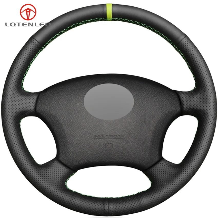 LQTENLEO Black Genuine Leather Steering Wheel Cover For Toyota Land Cruiser Prado 120 Sienna Hilux 4Runner Sequoia Highlander | Автомобили