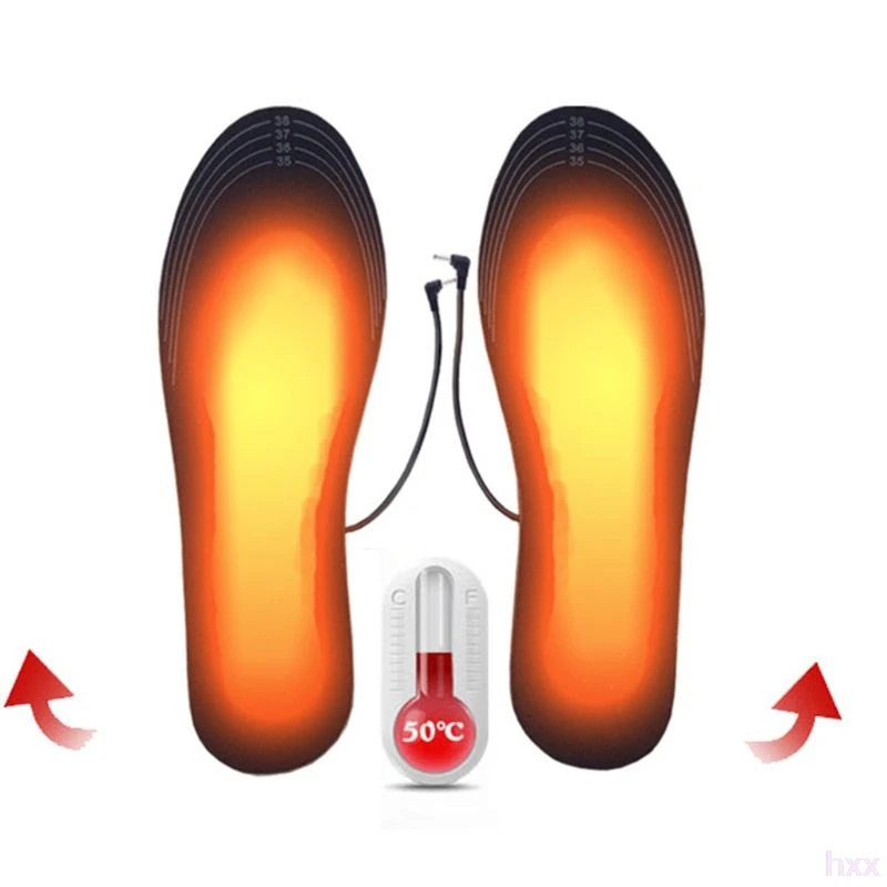 Новинка, 1 пара, для мужчин и женщин, унисекс, зимние, USB, с электрическим питанием, DIY, с подогревом, теплые стельки для ног, нагревательный элемент, обувь, прокладки, моющиеся