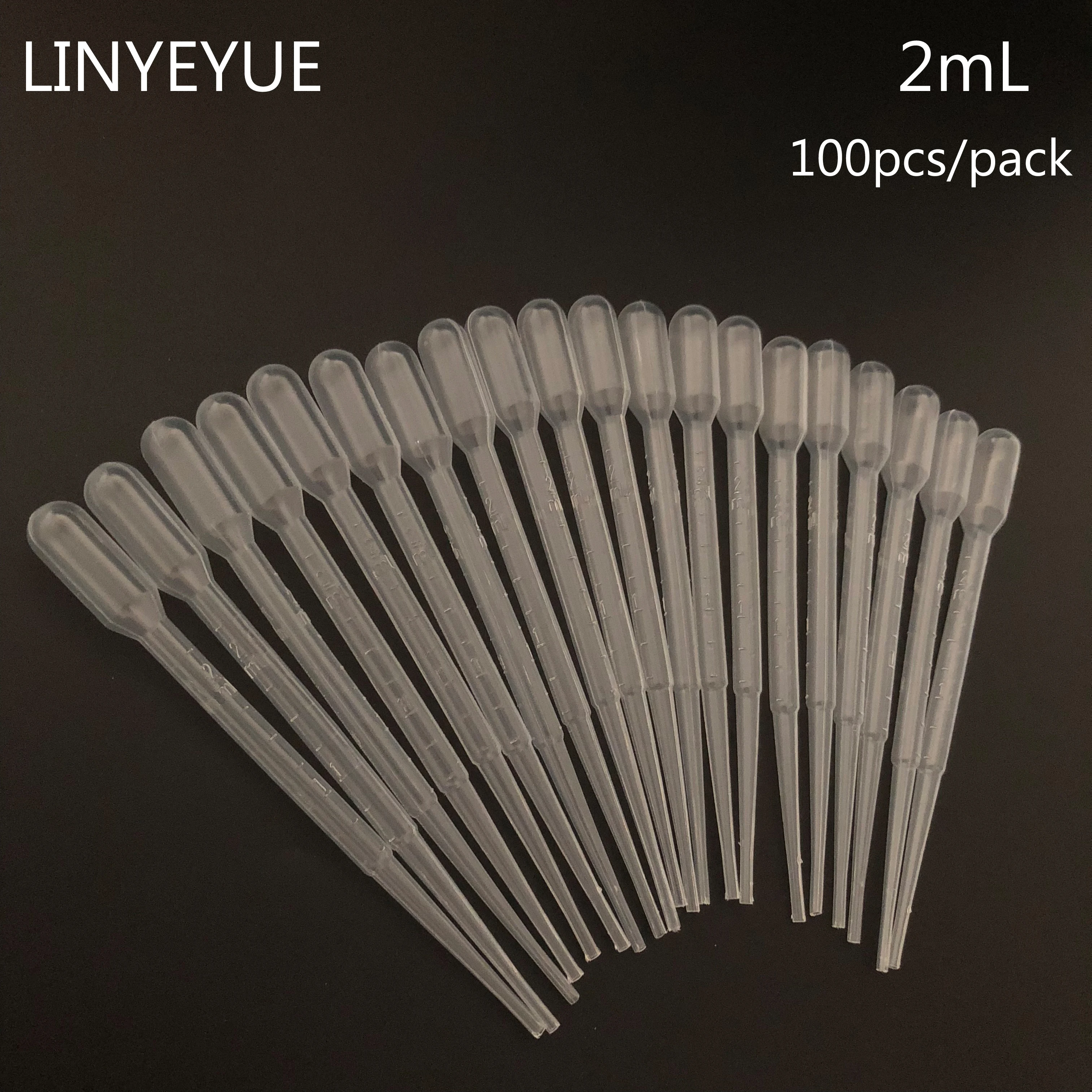 

100pcs/pack 2ml Pasteur Pipette Disposable Safe Plastic Eye Dropper Graduated Transfer Pipettes for Lab Experiment Supplies