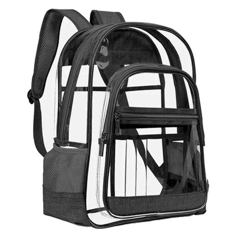 

Clear Backpack Transparent Multi-Pockets Outdoor Laptop Daypack Unisex Travel Rucksack
