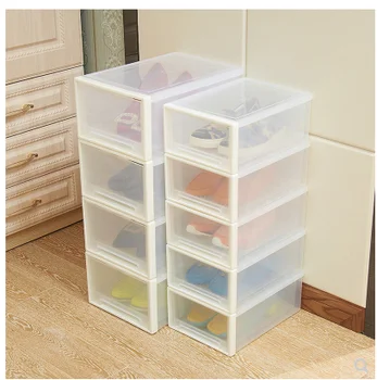 

Drawer type zapatero box dustproof thickened transparent plastic storage box drawer organizer