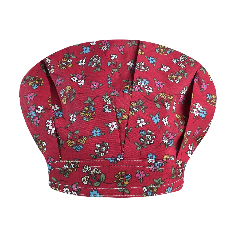 

customizable pure cotton cartoon printing adjustable frosted cap beauty salon laboratory pet shop frosted fluffy capwholesale