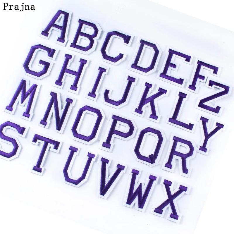 

Prajna 26 PCS English Letter iron on patches on clothes tranfers for clothing sitickers Applique Sew On/Glue On Patches DIY Name