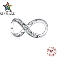 Starland, новинка, номер восемь, подвески для женщин, Стерлинговое Серебро, 925, ювелирное изделие, бесконечность, Шарм для оригинала, подходят для браслетов pandora
