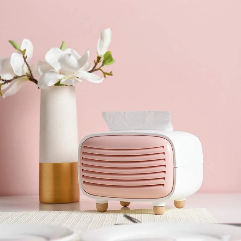 NEW-Creative Radio Tissue Box ABS Living Room Chic Paper Towel Storage Box Hotel Restaurant Home Decoration Supplies