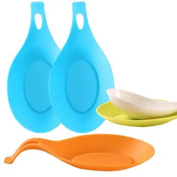 

Food Grade Silicone Spoon Rests Anti-scalding Placemat Heat Resistant Spoon Pads Drink Glass Coaster Kitchen Tools Accessories