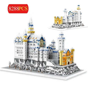 

8288pcs Princess Series Swan Castle Building Blocks Architecture Amusement Park Castle Model Mini Diamond Blocks Bricks Toy Gift