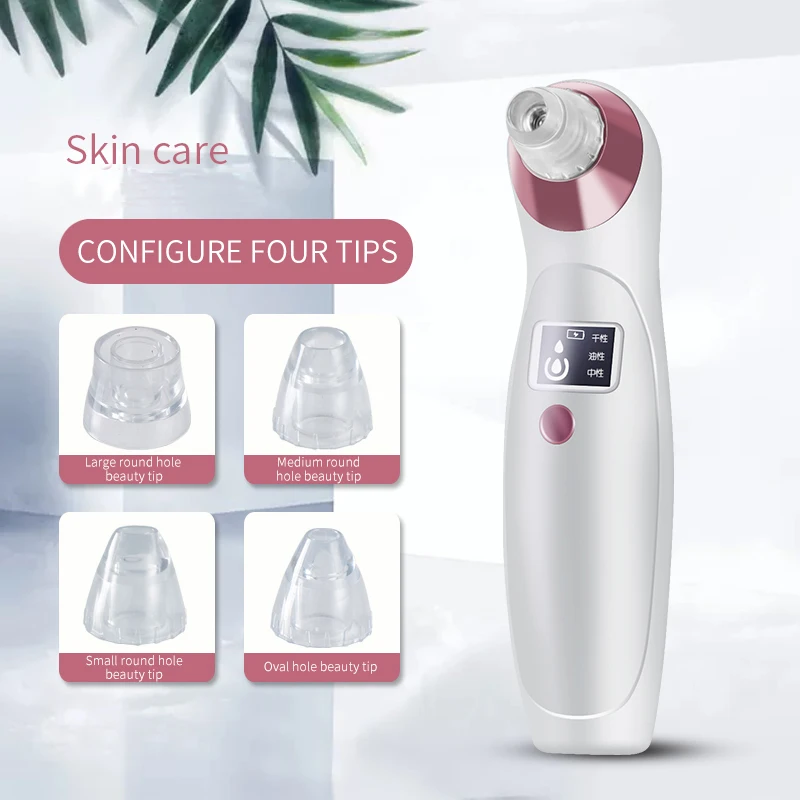 Pink Blackhead Remover Face Deep Pore Cleaner Acne Pimple Removal Vacuum Suction Facial SPA Diamond Beauty Care Tool Skin Care vip - Цвет: Pink