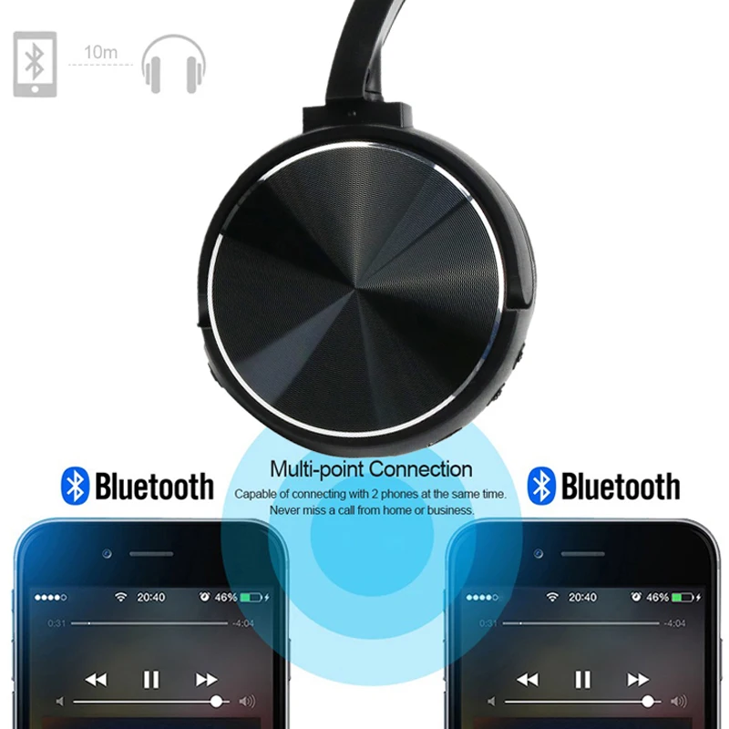 New arrival Headphones Bluetooth Earphone Leisure business Wireless Headphone Over Ear Headset 5 0 Head Set Phones with Mic