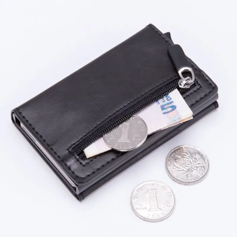 Анти-дегаузсинг держатель для Карт RFID блокирующий держатель для карт алюминиевый всплывающий чехол для ID кредитных карт кошелек органайзер для женщин и мужчин