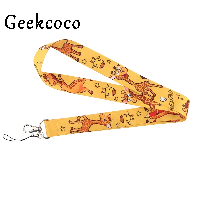 

Giraffe logo Cartoon kawaii kids diy Lanyard Mobile Phone Key Card Identification Straps USB Badges Holder Hanging J0793