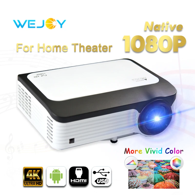 Wejoy L6 оригинальный 1080P Full HD проектор видео 4k Замена телевизора Android домашний