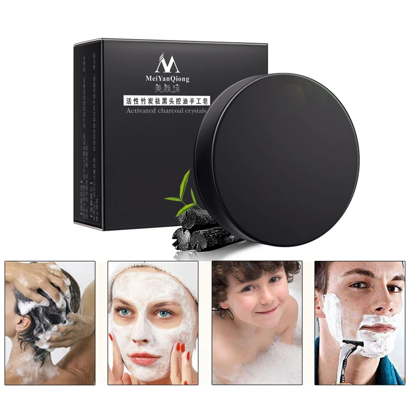 Mei Yan Qiong Bamboo Charcoal Handmade Soap crystals handmade soap face skin whitening soap for remove blackhead control soap