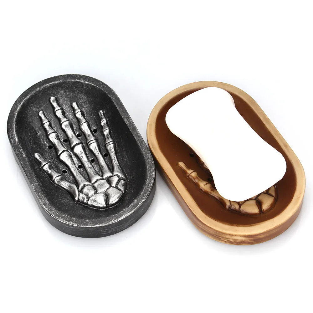 

Halloween Resin Skull Hand Soap Dish for Bathroom Soap Tray Holder Storage Soap Rack Plate Box Container for Bath Shower Decor