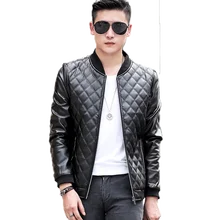 Лидер продаж, куртка из искусственной кожи, Мужская брендовая одежда, осенне-зимняя повседневная куртка мотоциклетная куртка на молнии с воротником-стойкой; YA099
