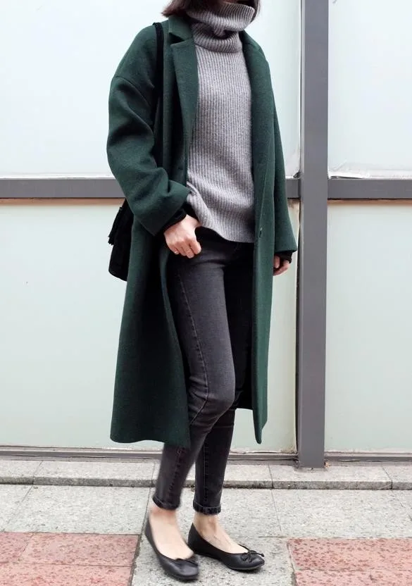 Winter New Fashion Long Woolen Coat Women Thick Loose Jacket Women Abrigos Mujer Invierno