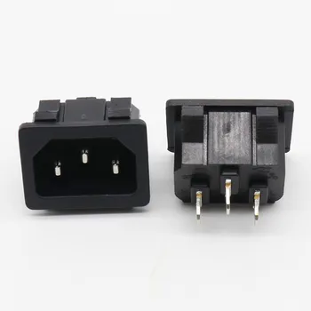 

10pcs/lot AC power socket C14 Inlet Power Socket Connector Plug Industrial socket Plug IEC320 C14 3Pin Panel Power Inlet Socket