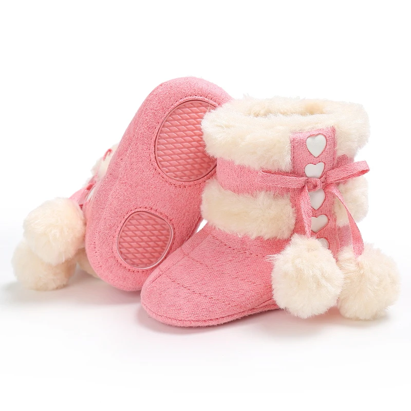 Теплые зимние сапоги для малышей; флисовая вязаная детская обувь для нахождения в кроватке; лоскутные сапоги