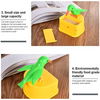 

1PC Household Full-automatic Small Bird Toothpick Holder Simple and Convenient Bamboo Stick Box Toothpick Dispenser TXTB1