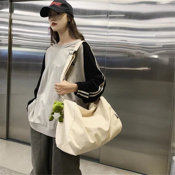 

Women Large Capacity Canvas Shoulder Bag Fashion Harajuku style Crossbody Bag for Women 2020 Trend Trave Messengerl Bag Unisex