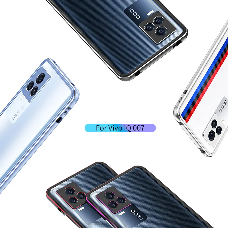 

For Vivo iQOO 7 Aluminum metal bumper Frame Slim Cover phone case+ carmera Protector