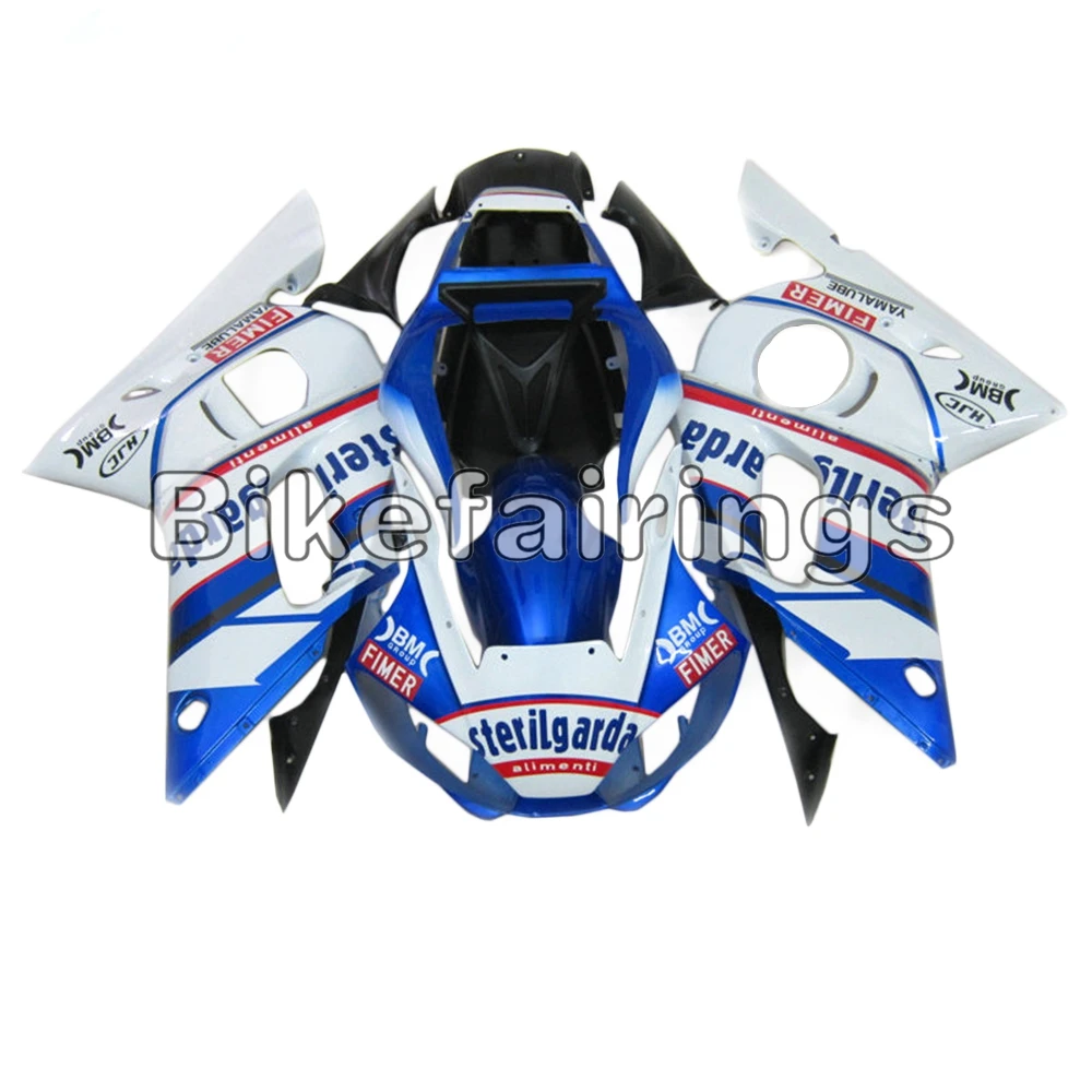 Sportbike Cowlings For Yamaha YZF-600 R6 1998 1999 2000 2001 2002 ABS Injection Complete Blue White Bodywork Kit | Автомобили и