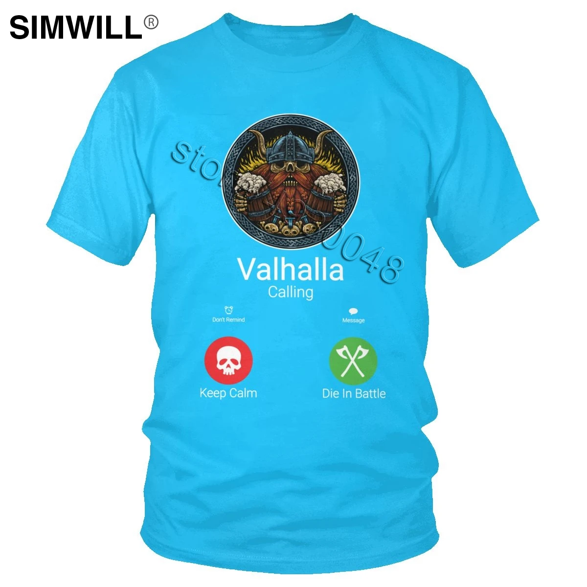 Новинка, мужская хлопковая забавная футболка с надписью «Valhalla Is», короткий рукав, Викинг один, графическая футболка, уличная одежда, летняя футболка, Подарочная футболка - Цвет: Королевский синий