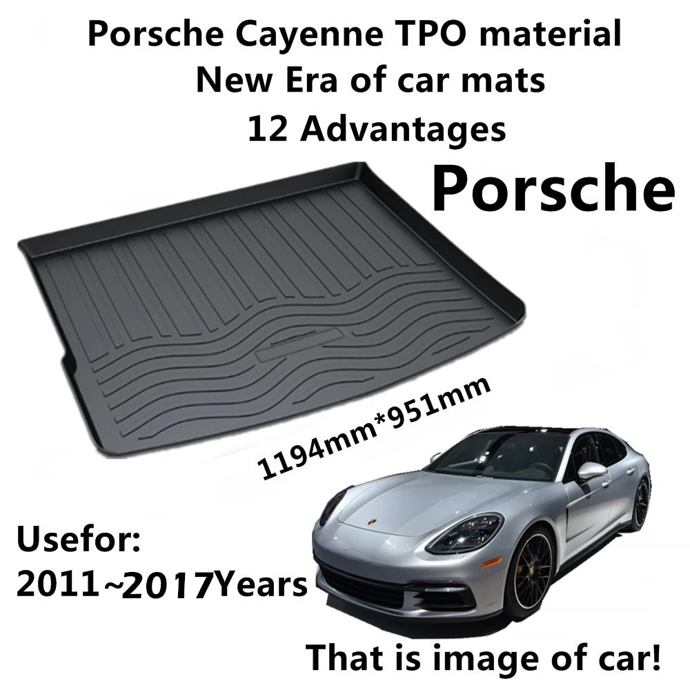 

SJ ALL Weather TPO Car Trunk Mats Tail Boot Cargo Liner Cover Rear Cargo Tray Luggage Pad For Porsche Cayenne 2011 2012 13-2017