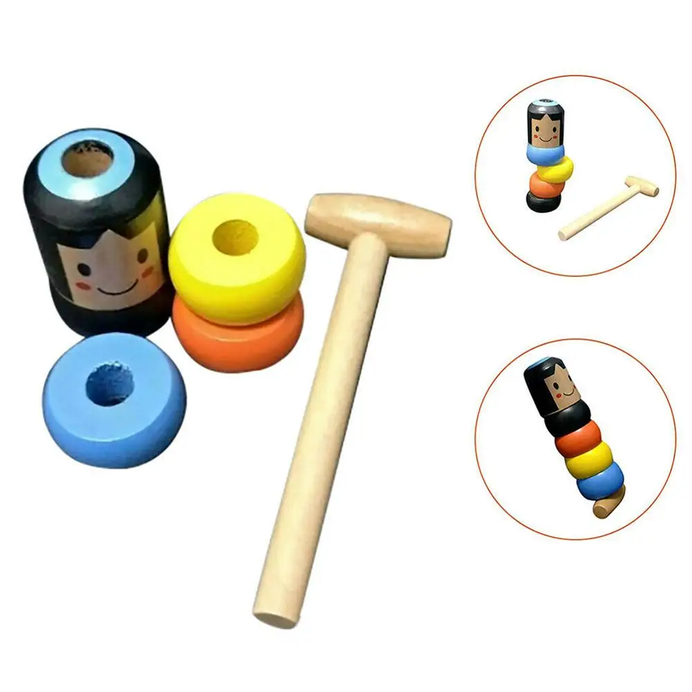 

1set Immortal Daruma Unbreakable Wooden Man Magic Toy Magic Tricks Close Up Street Stage Magic Props Fun Toy Accessory