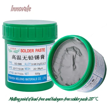 

SD-588 high temperature solder paste sn96.5ag3cu0.5 lead-free halogen-free for mobile phone electrical Repair tin solder flux