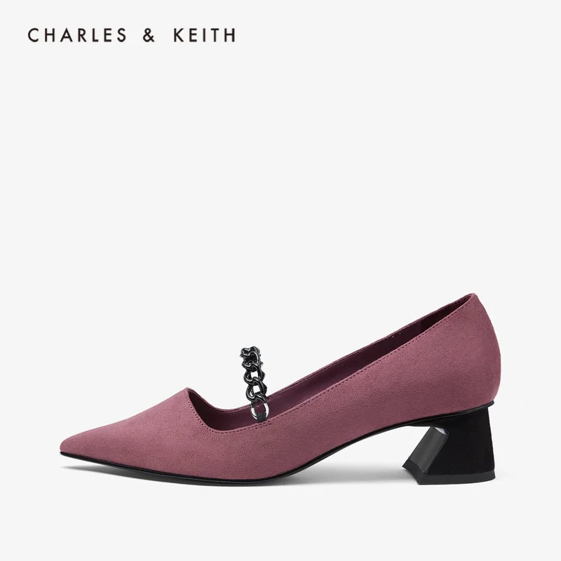 CHARLES＆KEITH Новинка на 2020 CK1 60920147Женские ткфли “МериДжейн ”украшения строп цепной