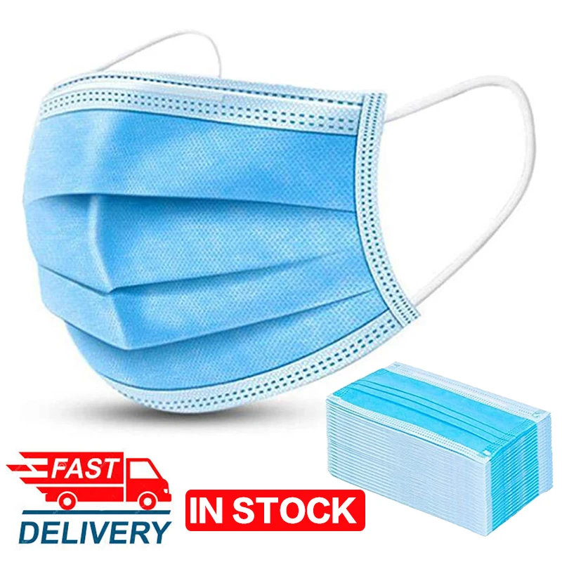 

50/100Pcs Non Woven Disposable Face Mask 3 Layer Anti Pollution Dust Masks Filter Elastic Earloop Mouth Mask CE Certification