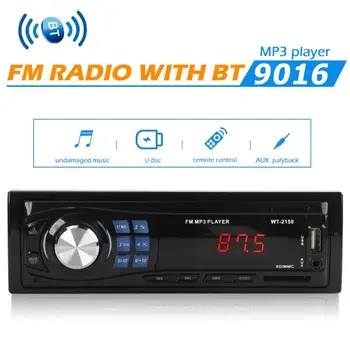 

9016 1 DIN In Dash Head Unit MP3 Player Excellent Craftsmanship Well Durability Bluetooth USB AUX Radio Receiver 12V 24V
