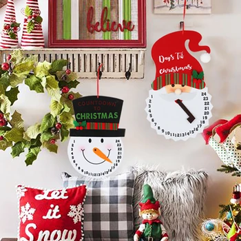 

Felt Christmas Advent Calendar Santa Claus Snowman Countdown Calendar Xmas Decoration Home Wall Hanging Pendant Ornaments Kerst