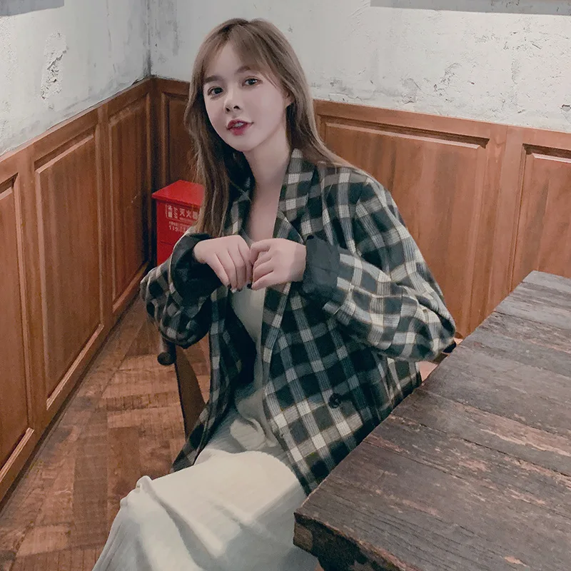 

Photo Shoot Online Celebrity Suit Jacket Women's New Style Spring And Autumn Casual Loose-Fit South Korea CHIC Short-height Suit