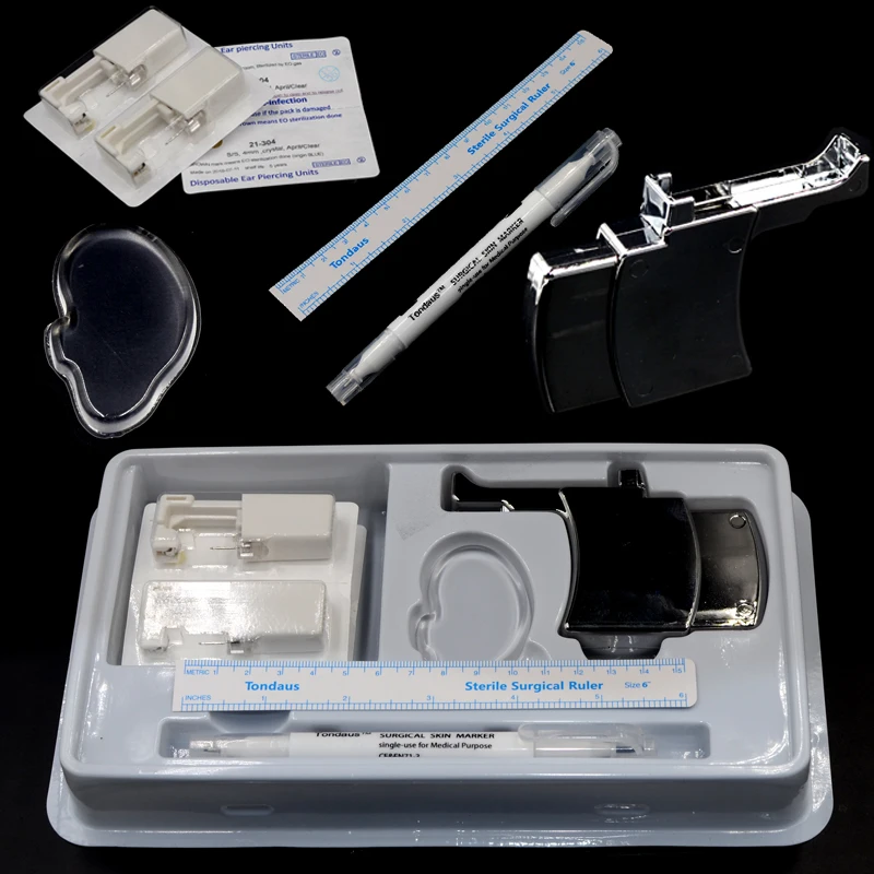 Instrument Box Piercing Gun Starter Kit with Dolphin Mishu 316L
