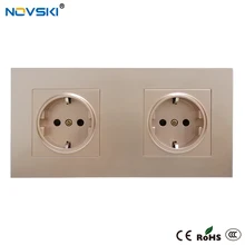 Special Price EU Multi Outlet Wall Socket Quintuple Frame German Plug Grounded, 16A Electrical Socket Champagne Gold, 15 Years Warranty Special Price EU Multi Outlet Wall Socket Quintuple Frame German Plug Grounded, 16A Electrical Socket Champagne Gold, 15 Years Warranty
