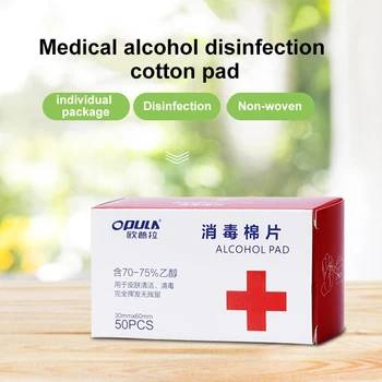 

50PCS Sterilization Disinfection Alcohol Cotton Pad Wipes Home Safe Healthy Anti Bacterial Sterilization Tools Alcohol Pads Wipe