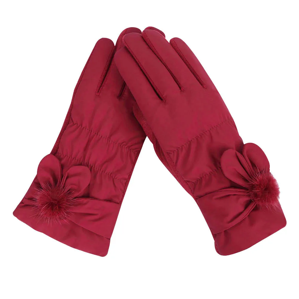 Модные сенсорный экран для женщин перчатки милые soild розовые перчатки полный палец Элегантные повседневные брендовые перчатки